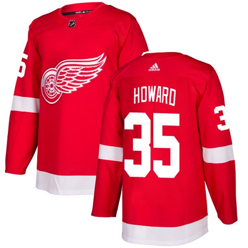 Men's Detroit Red Wings #35 Jimmy Howard Red Stitched NHL Jersey
